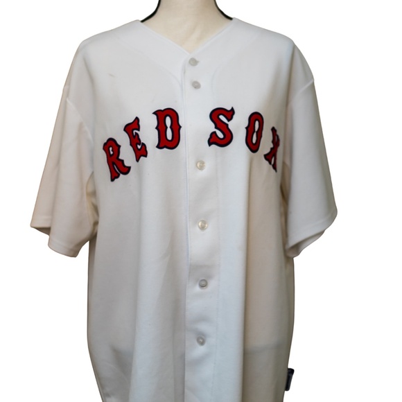 Boston Red Sox Jersey Majestic | White Button-Up MLB Baseball Shirt | Men’s XL - Picture 2 of 5